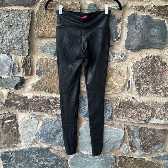 Spanx High Waisted Faux Leather Leggings in Black Size Small - Picture 7 of 9